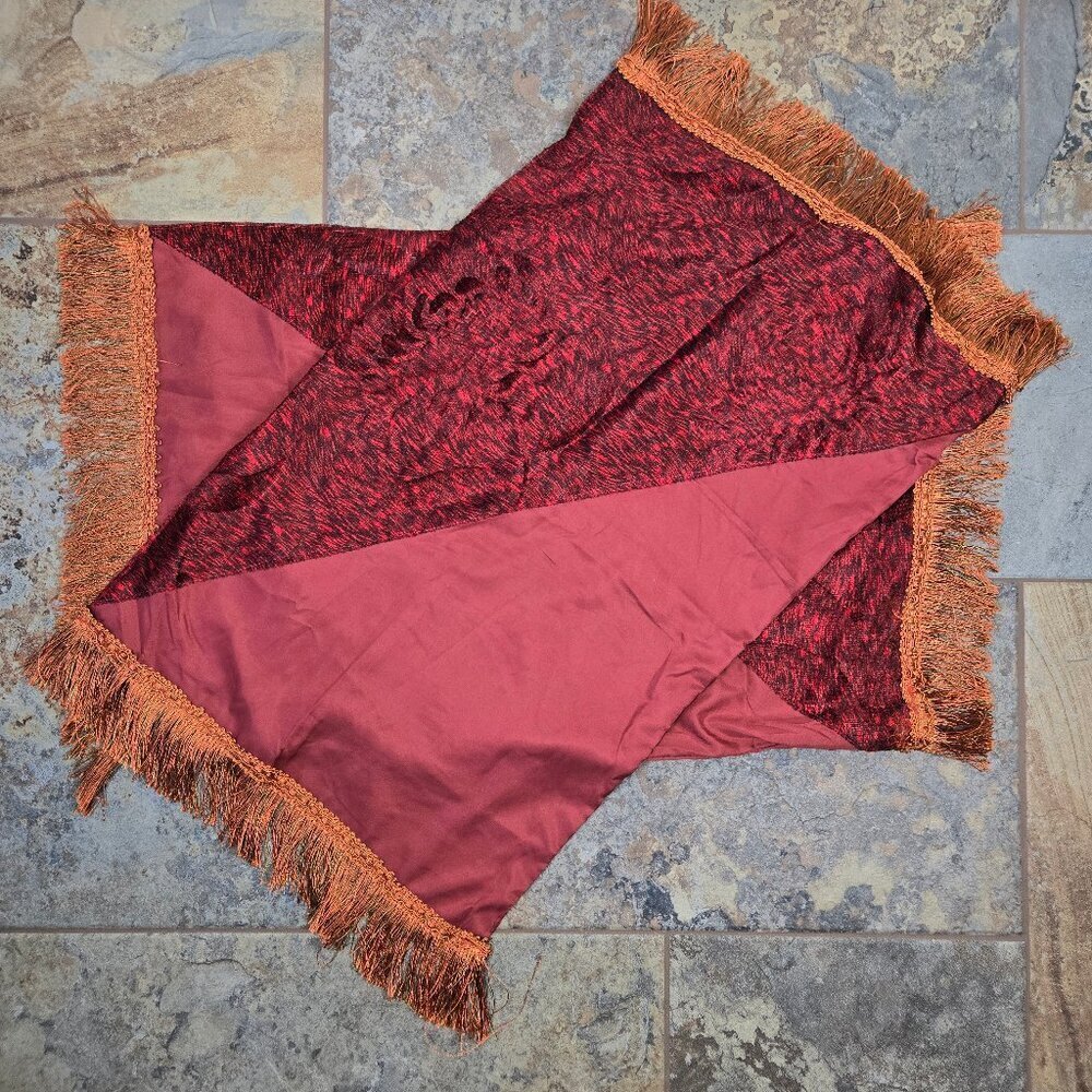 Set of 2 Pillow Shams & 2 Throw Pillow Covers Red Black Orange (4 Pieces Total)